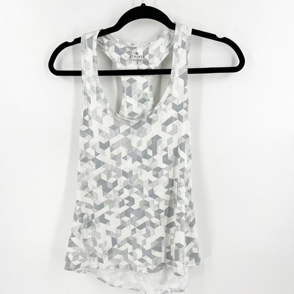 ✅ Athleta Chi Racerback Grey Tank Top Size Small - Picture 1 of 6